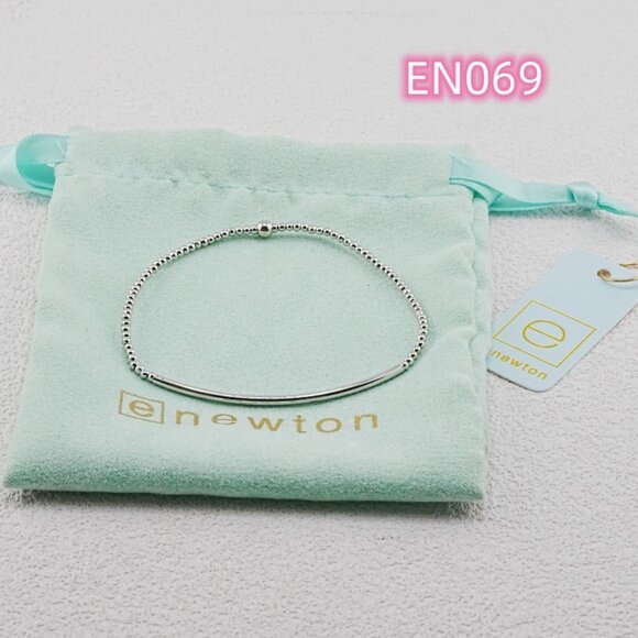 Enewton Platinum Curved Tube Bead Bracelet
